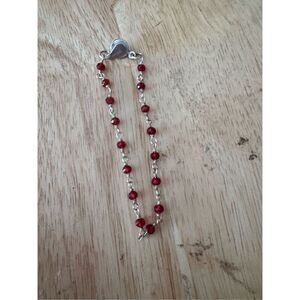 Garnet Bracelet, NEW, Handmade, Stackable, 9”